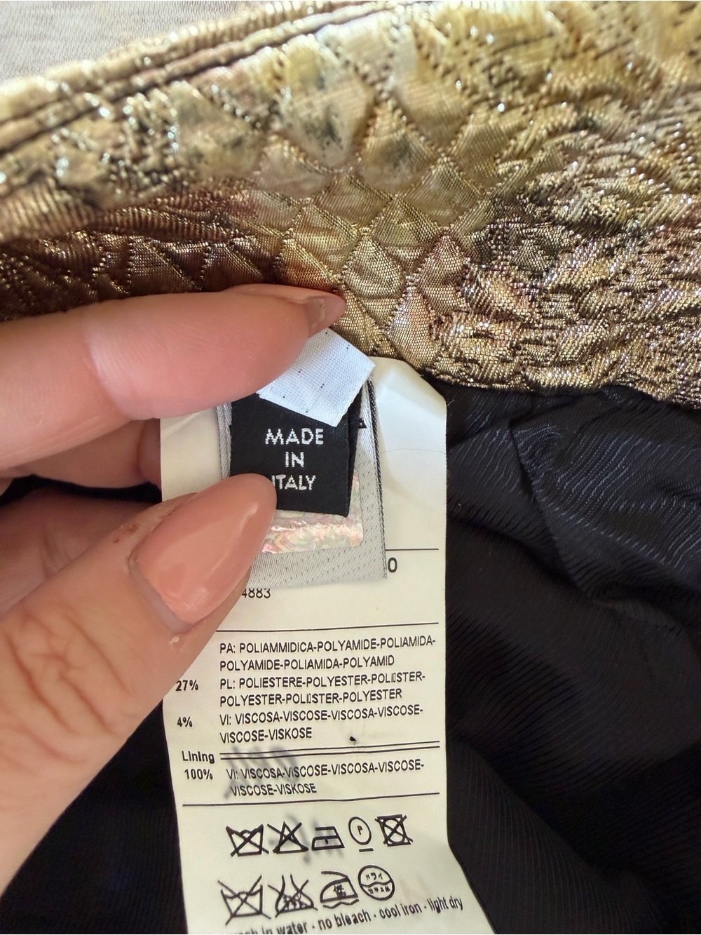 Vintage D&G Dolce & Gabbana Gold Brocade Mini Skirt - Picture 6 of 8